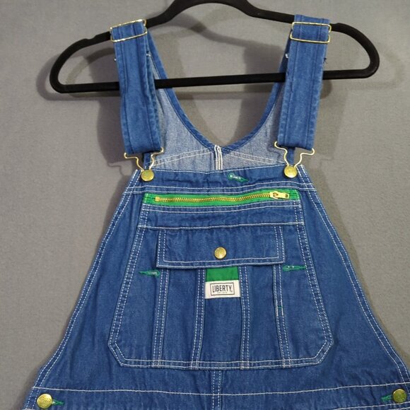 Liberty Denim Bib Overalls Men's 34x30 Blue Carpenter Loop Uneven Inseam Length - Picture 4 of 14